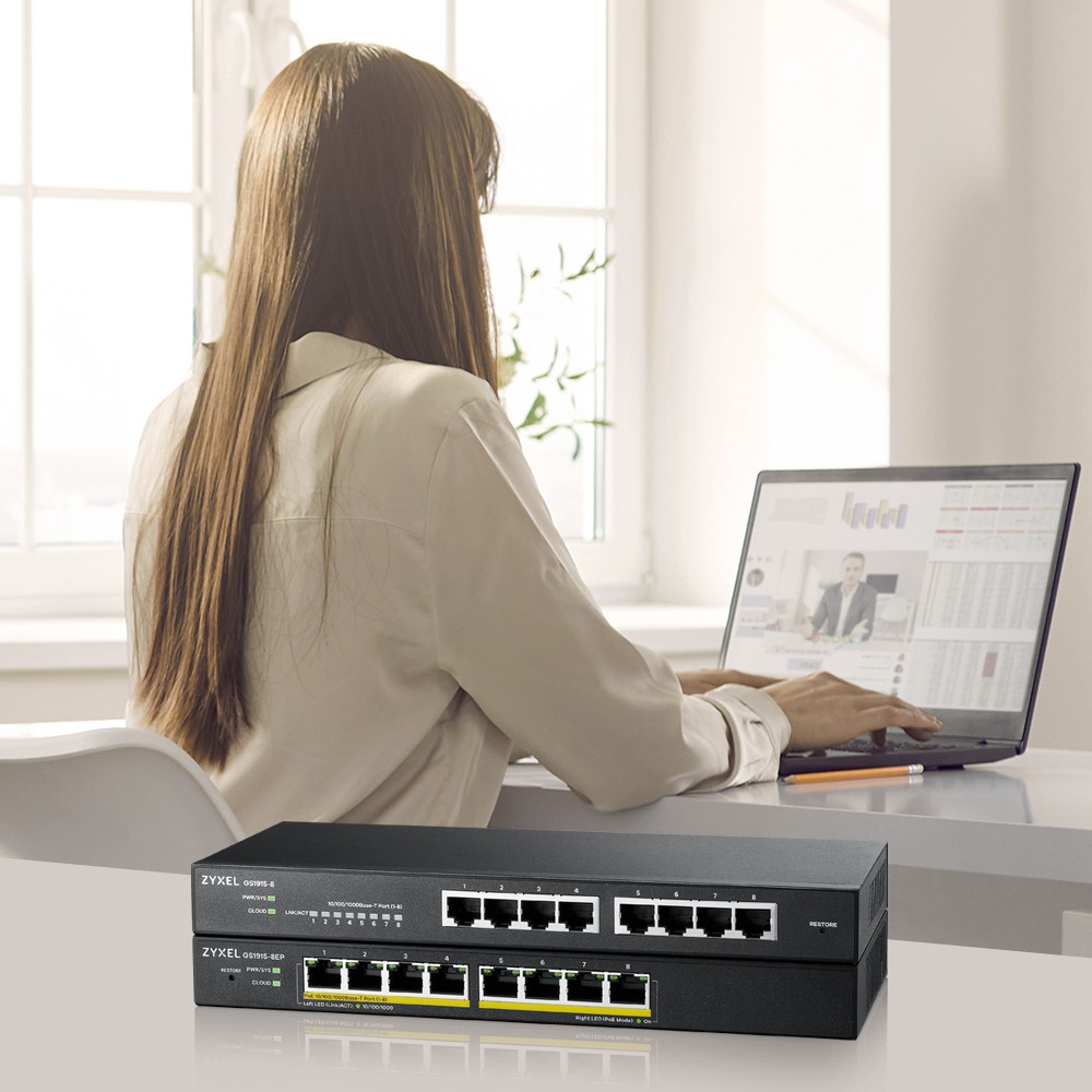 Switch ZYXEL GS1915-8EP (Managed L2, Gigabit Ethernet, Power over Ethernet, Crni)-7