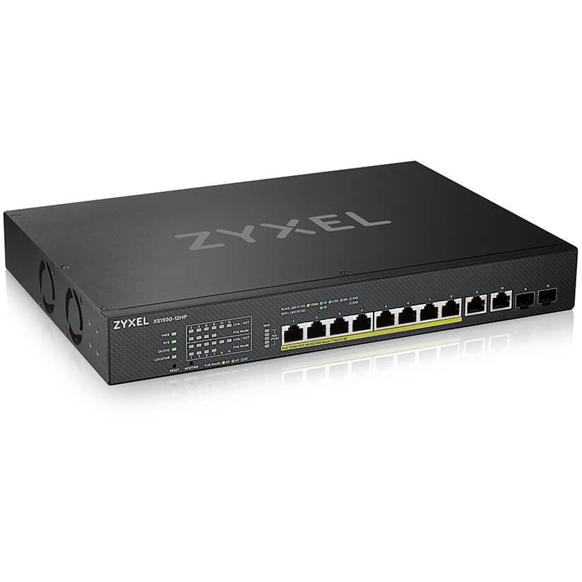 Mrežni prekidač ZYXEL XS1930-12HP-ZZ0101F (upravljani L3, 10G Ethernet (100/1000/10000), Power over Ethernet (PoE), crna)
