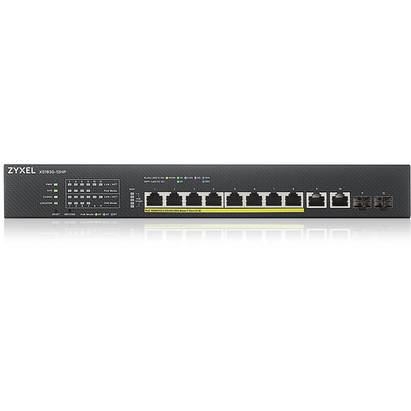 Mrežni prekidač ZYXEL XS1930-12HP-ZZ0101F (upravljani L3, 10G Ethernet (100/1000/10000), Power over Ethernet (PoE), crna)-1