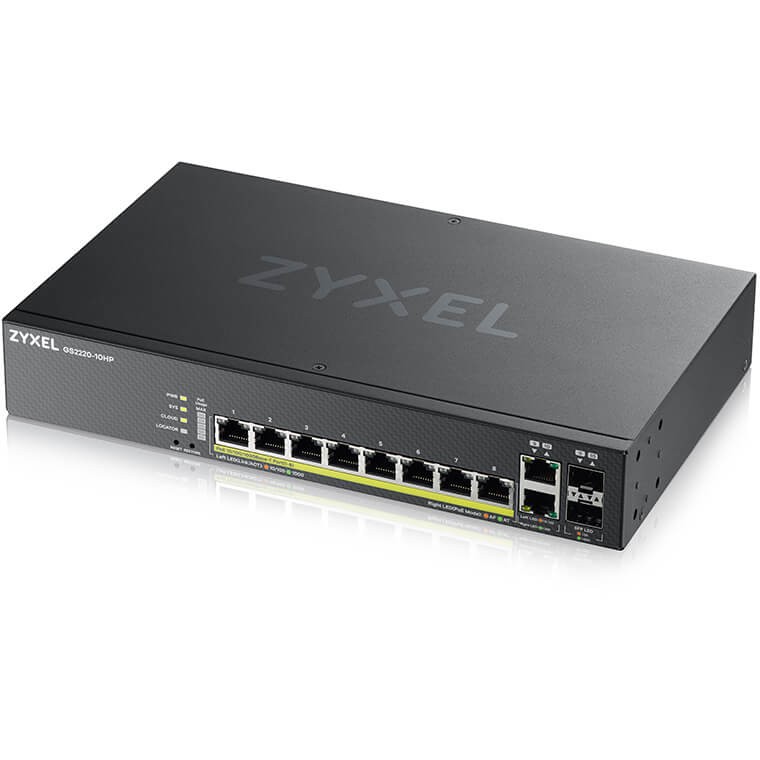 Mrežni prekidač ZYXEL GS2220-10HP-EU0101F (Upravljani L2 Gigabit Ethernet (10/100/1000), Power over Ethernet (PoE), Crna)-3