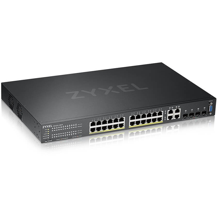 Mrežni prekidač ZYXEL GS2220-28HP-EU0101F (Upravljani L2 Gigabit Ethernet (10/100/1000), Power over Ethernet (PoE), Crna)