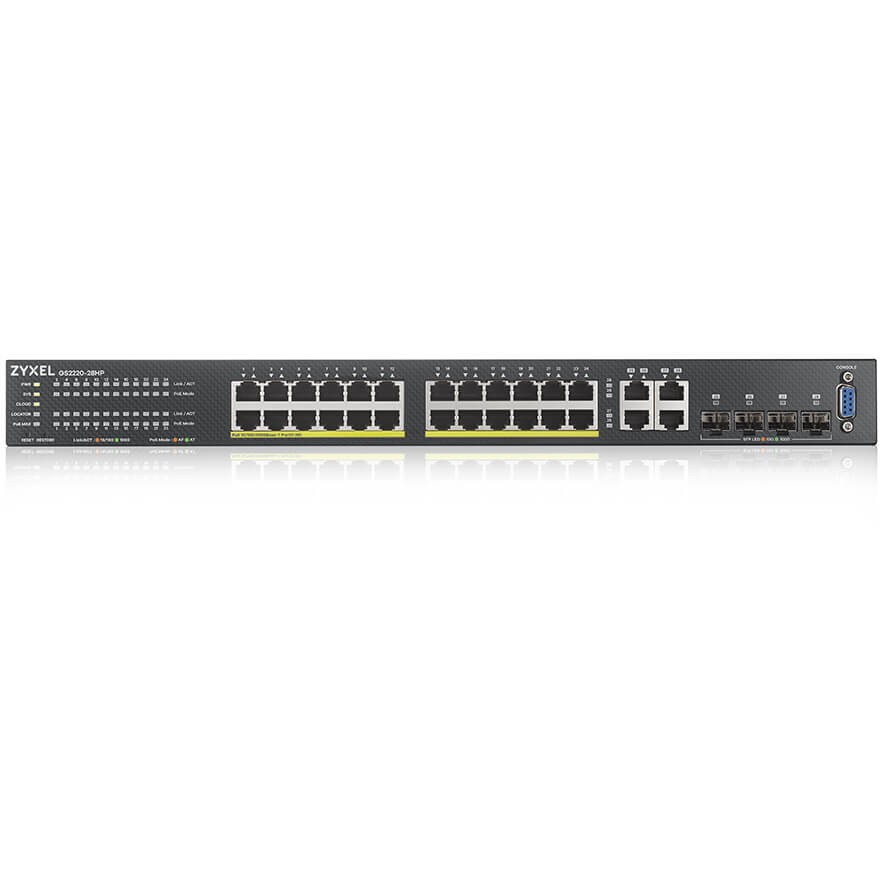Mrežni prekidač ZYXEL GS2220-28HP-EU0101F (Upravljani L2 Gigabit Ethernet (10/100/1000), Power over Ethernet (PoE), Crna)-1