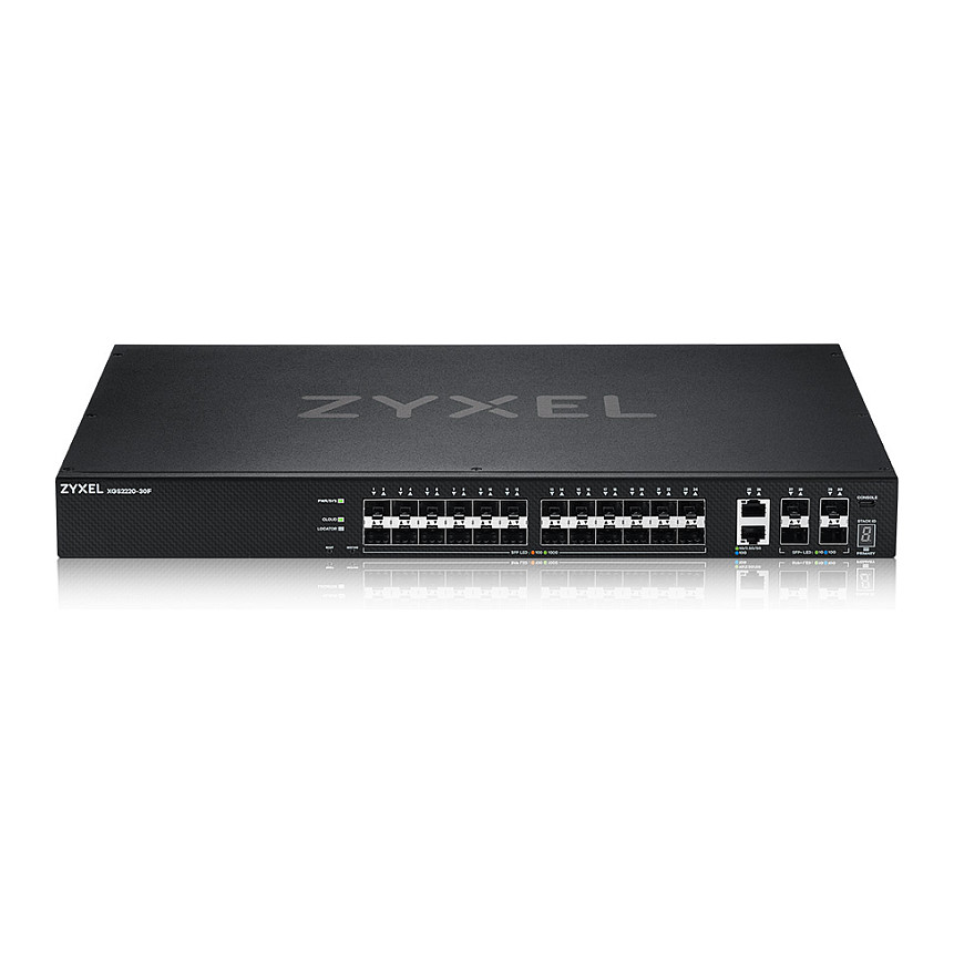 Upravljački mrežni prekidač ZYXEL XGS2220-30F (Managed L3, crna)