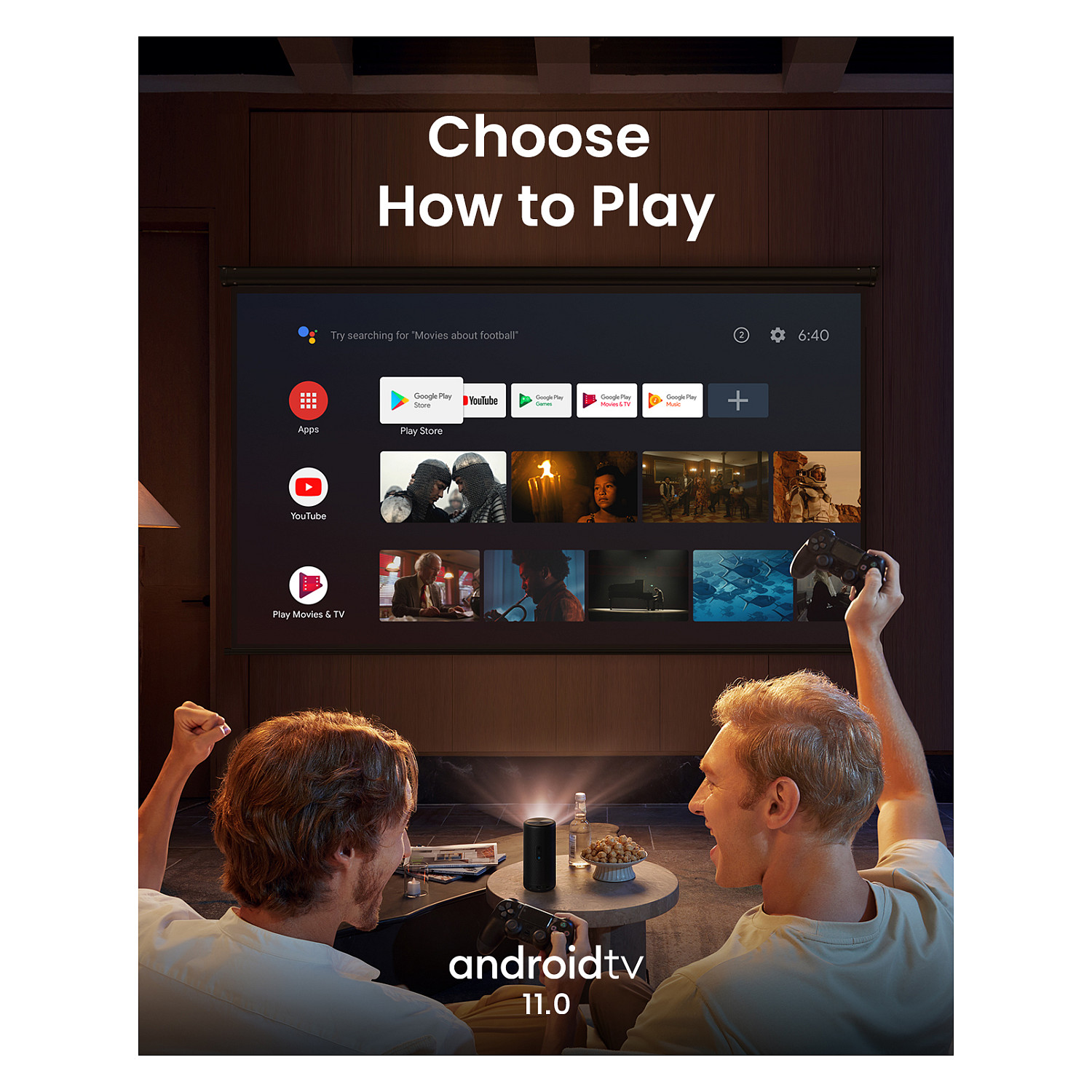 Prijenosni projektor NEBULA Capsule 3 Laser Google TV (Google TV, laserska tehnologija)-11