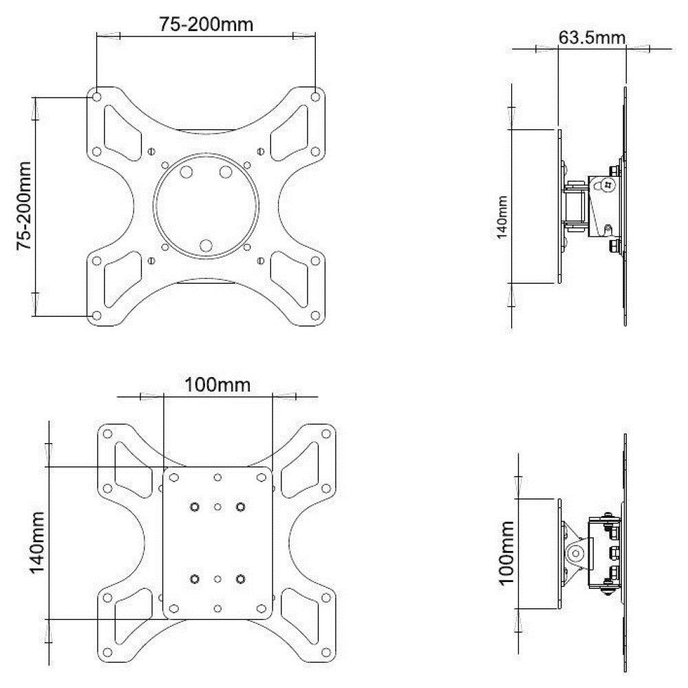 Wall Bracket TECHLY ICA-LCD 2900B za LED LCD TV 19-37" crna boja-5