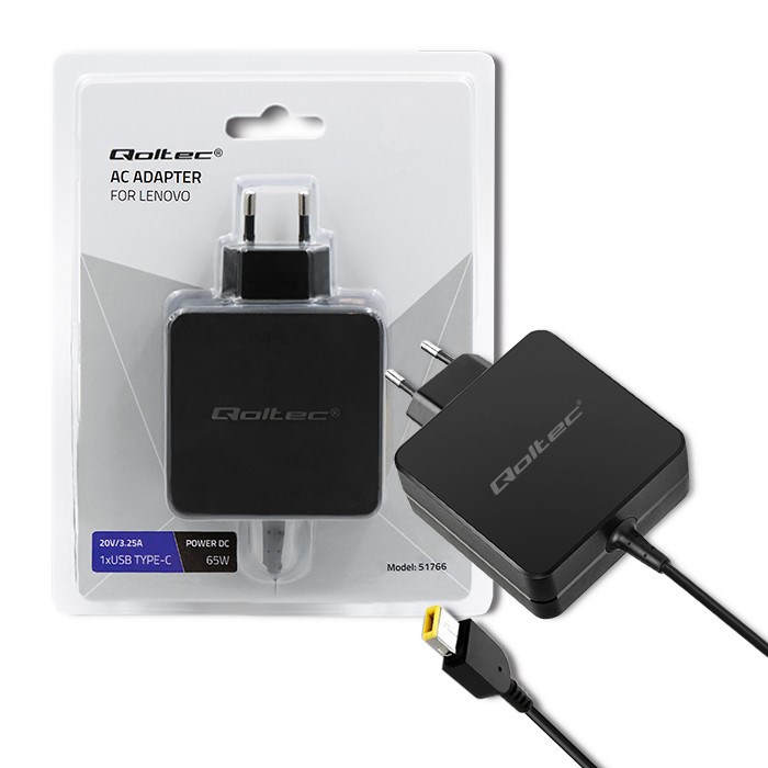 Napajanje za Lenovo QOLTEC 51766 (65W, 20V, 3.25A, Slim tip+pin)-0