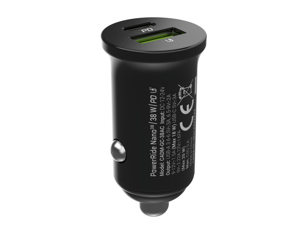 USB Punjač GREEN CELL GC CADM-GC-38AC (38W, 1x USB-C, USB-A, crna, za mobitel, tablet, pametni sat, prijenosni zvučnik, power bank)-5