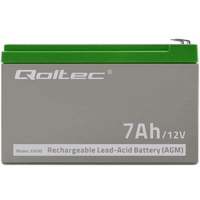 Baterija QOLTEC 53030 AGM, 12V, 7ah, max, 105a-5