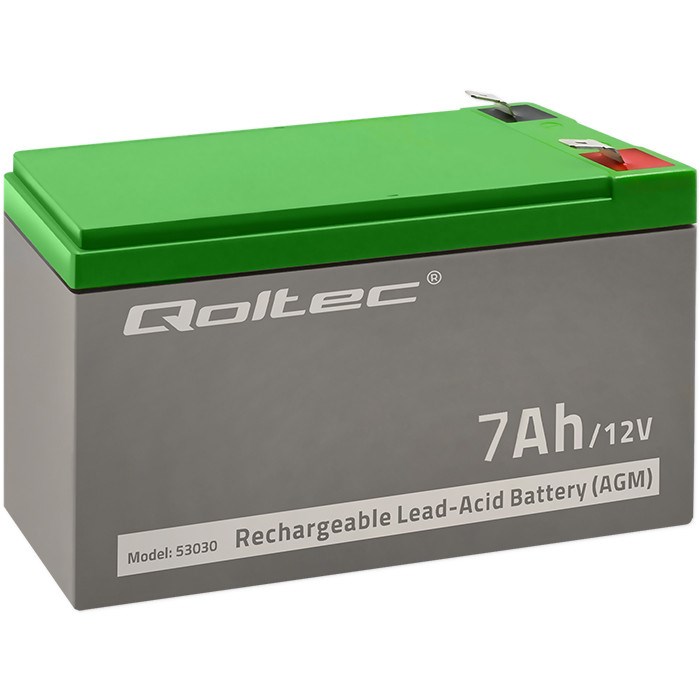 Baterija QOLTEC 53030 AGM, 12V, 7ah, max, 105a-2