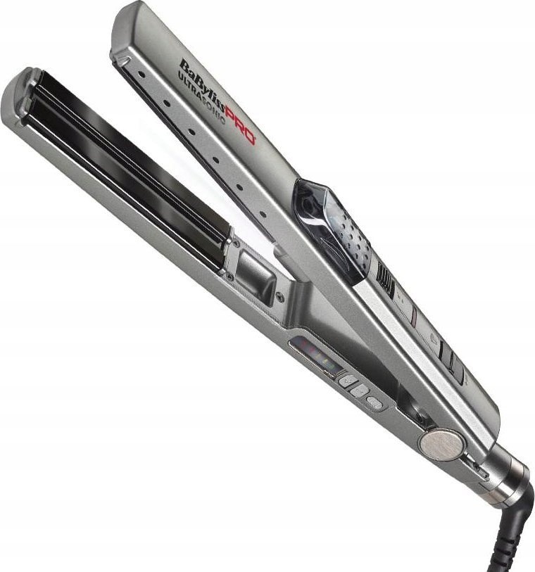 Pegla za kosu BaByliss Pro Ultrasonic Cool Mist BAB2191SEPE (srebrna, EP Technology 5.0 keramičke ploče 28 × 110 mm, ultrazvučna Cool Mist funkcija, 5 temperatura 150–230 °C, digitalni display)-4