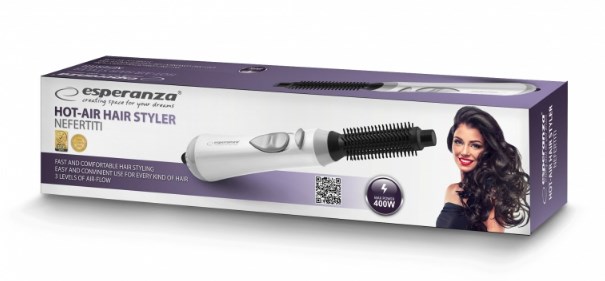 Četka za kosu ESPERANZA EBL001W (topla, 1.6 m, 400 W) crno-bijela-1