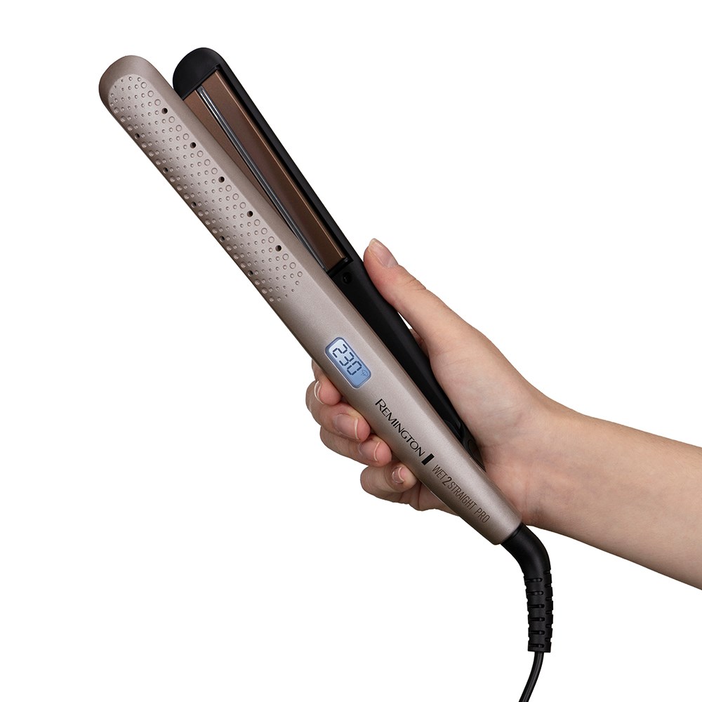Pegla za kosu REMINGTON S7970 Wet 2 Straight PRO (topla ružičasto-zlata, keramičke ploče, 10 temperaturnih razina 140–230 °C, 'wet & dry' način, kabel 3 m)-7