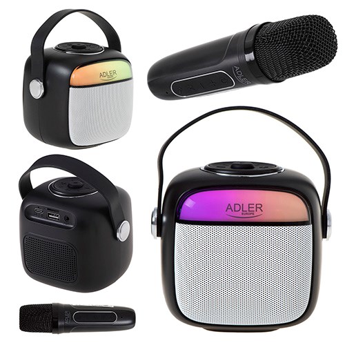 Karaoke zvučnik s mikrofonom ADLER AD 1199 (Bluetooth, USB, AUX) crni-8