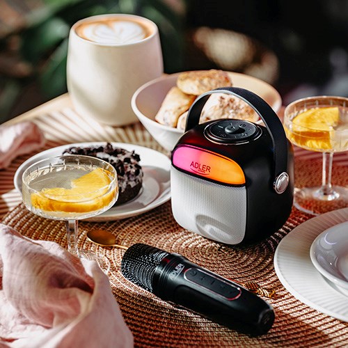 Karaoke zvučnik s mikrofonom ADLER AD 1199 (Bluetooth, USB, AUX) crni-1