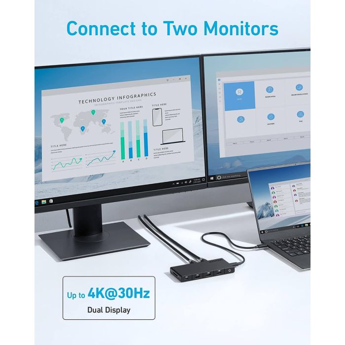 USB-C hub ANKER 364 (10-u-1, Dual 4K HDMI, Ethernet, SD, crni)-3
