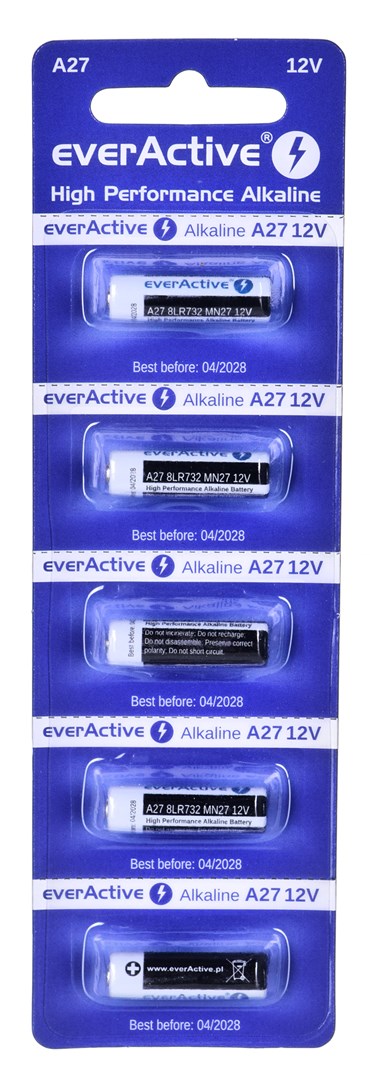 5 x alkaline batteries everActive 27A 12V- blister 5 pcs.-0
