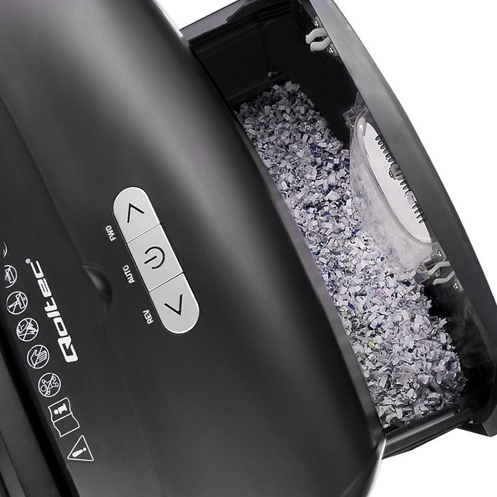 Qoltec 50326 paper shredder Micro-cut shredding 62 dB 22 cm Black-1