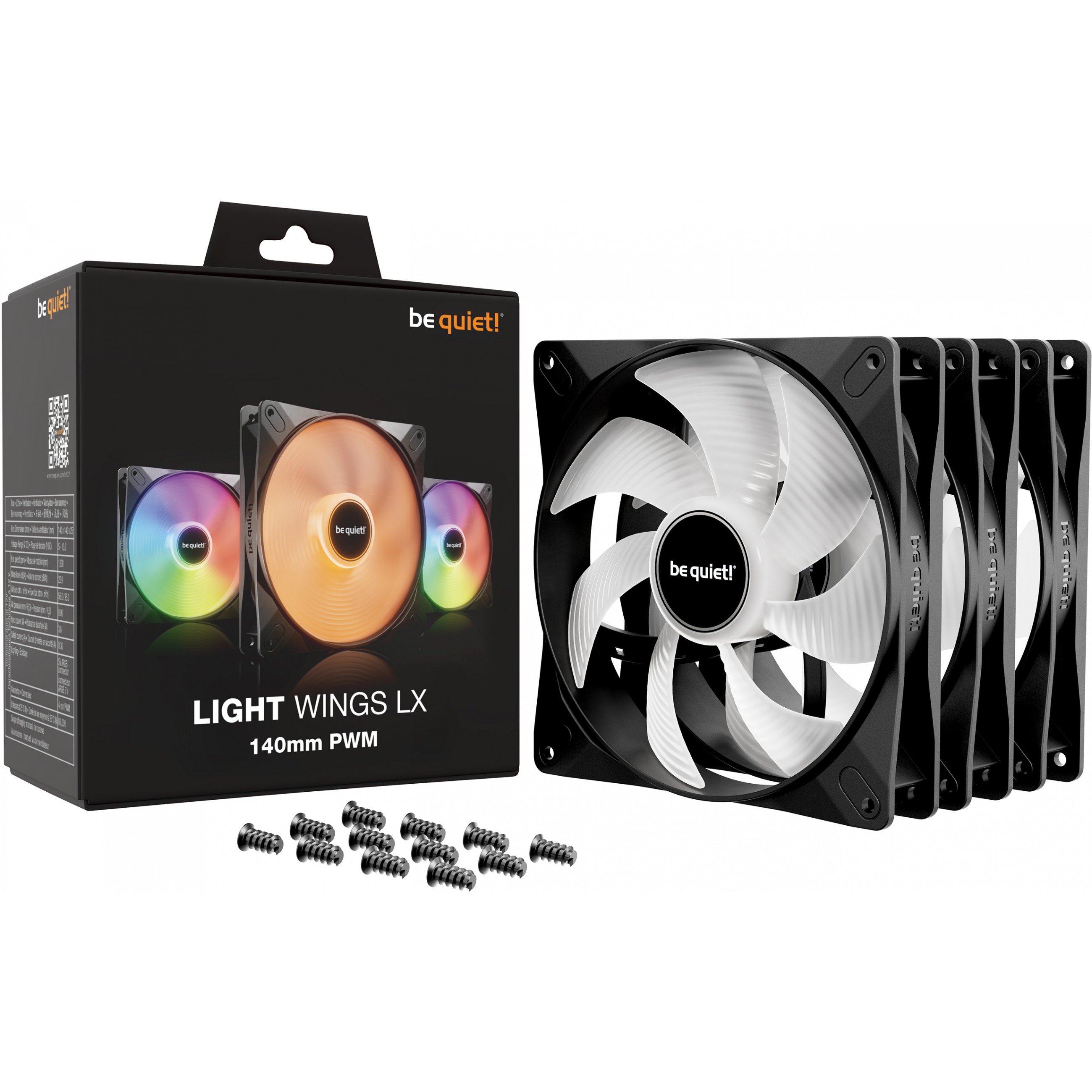 Ventilator BE QUIET! LIGHT WINGS LX 140mm (140 mm, 3 kom, 1200 RPM, 22.9 dB, 3-pin LED, 4-pin konektor)-4