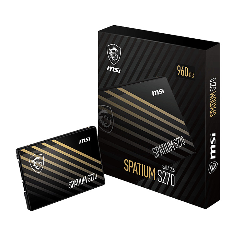 SSD MSI SPATIUM S270 (kapacitet 960 GB, brzina čitanja 500 MB/s, brzina pisanja 450 MB/s, sučelje Serial ATA III, tip memorije 3D NAND)-0