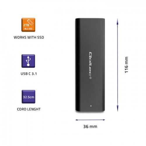 SSD kućište QOLTEC 50312 M.2 crno-2