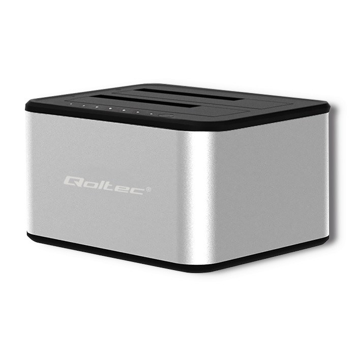 Docking station QOLTEC 5316 2x HDD / SSD 2.5"/3.5" SATA USB 3.0 Clonning-1