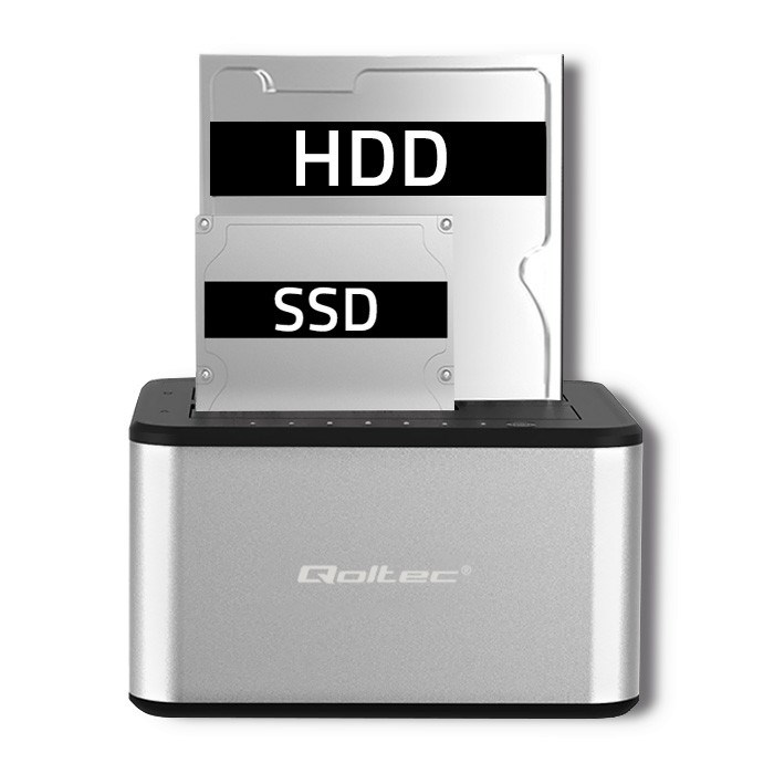 Docking station QOLTEC 5316 2x HDD / SSD 2.5"/3.5" SATA USB 3.0 Clonning-5