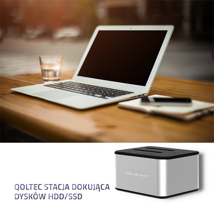 Docking station QOLTEC 5316 2x HDD / SSD 2.5"/3.5" SATA USB 3.0 Clonning-3