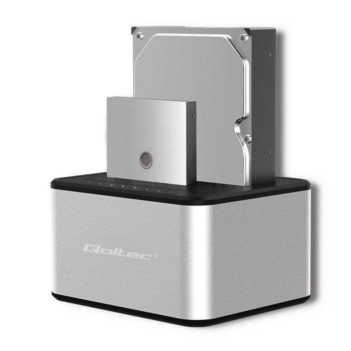 Docking station QOLTEC 5316 2x HDD / SSD 2.5"/3.5" SATA USB 3.0 Clonning-0