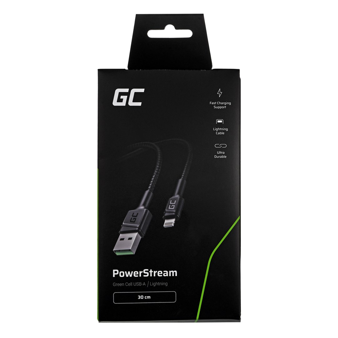 Kabel Green Cell KABGC24 (Lightning, USB A, 0.3 m, crna boja)-3