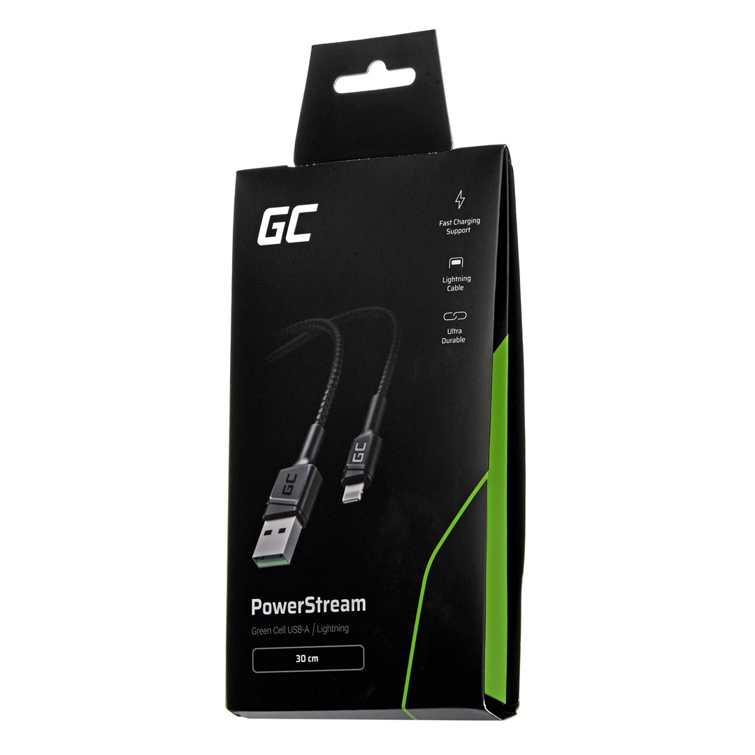 Kabel Green Cell KABGC24 (Lightning, USB A, 0.3 m, crna boja)-2