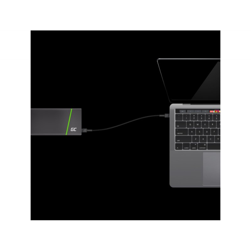 USB kabel Green Cell KABGC31 (USB 2.0, 0.3 m, USB C, crna)-1