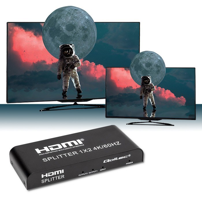 HDMI Splitter QOLTEC 51797 Active 2 x HDMI 4K x 2K | 6Gb/s | 60Hz-3