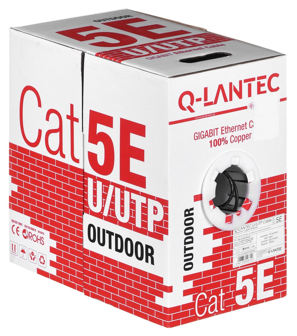 Mrežni kabel Q-LANTEC KIU5OUTS305Q (305 m, Cat5e U/UTP crni)-2