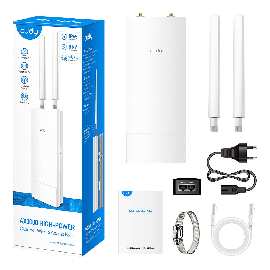 Access Point CUDY AP3000 Outdoor Wi-Fi 6 AX3000 1xLAN PoE (Wi-Fi 6 AX3000, 1xLAN, PoE, IP65, MU-MIMO)-7