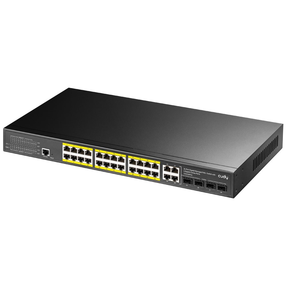 Mrežni switch CUDY GS2028PS4-400W (24-Port Gigabit, L2 Managed, 400W PoE+, 4x SFP Combo)-1