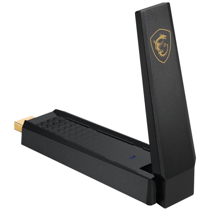 Karta sieciowa MSI AXE5400 (tri-band, 2402 Mbit/s, USB powered, Windows 10/11, Linux)