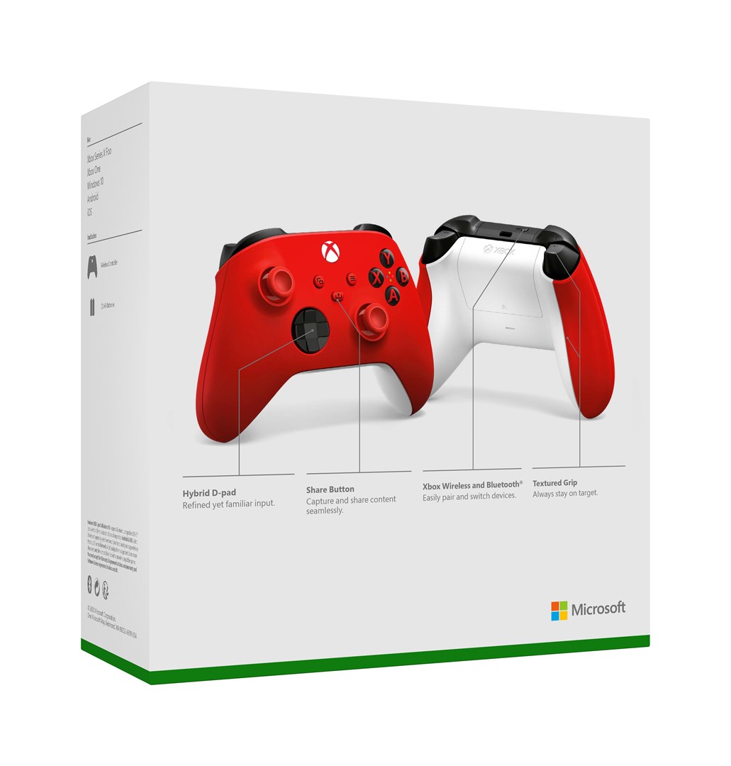 Kontroler MICROSOFT Xbox (bežični, Bluetooth/USB) crveni-5