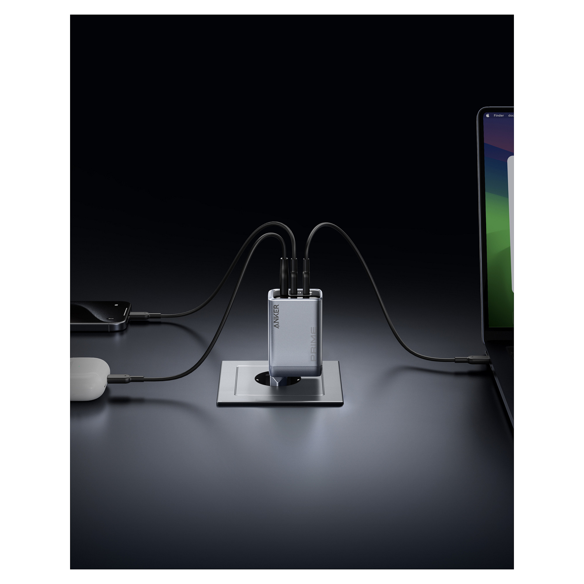Punjač ANKER Prime GaN 100W 2x USB-C 1x USB-A-2