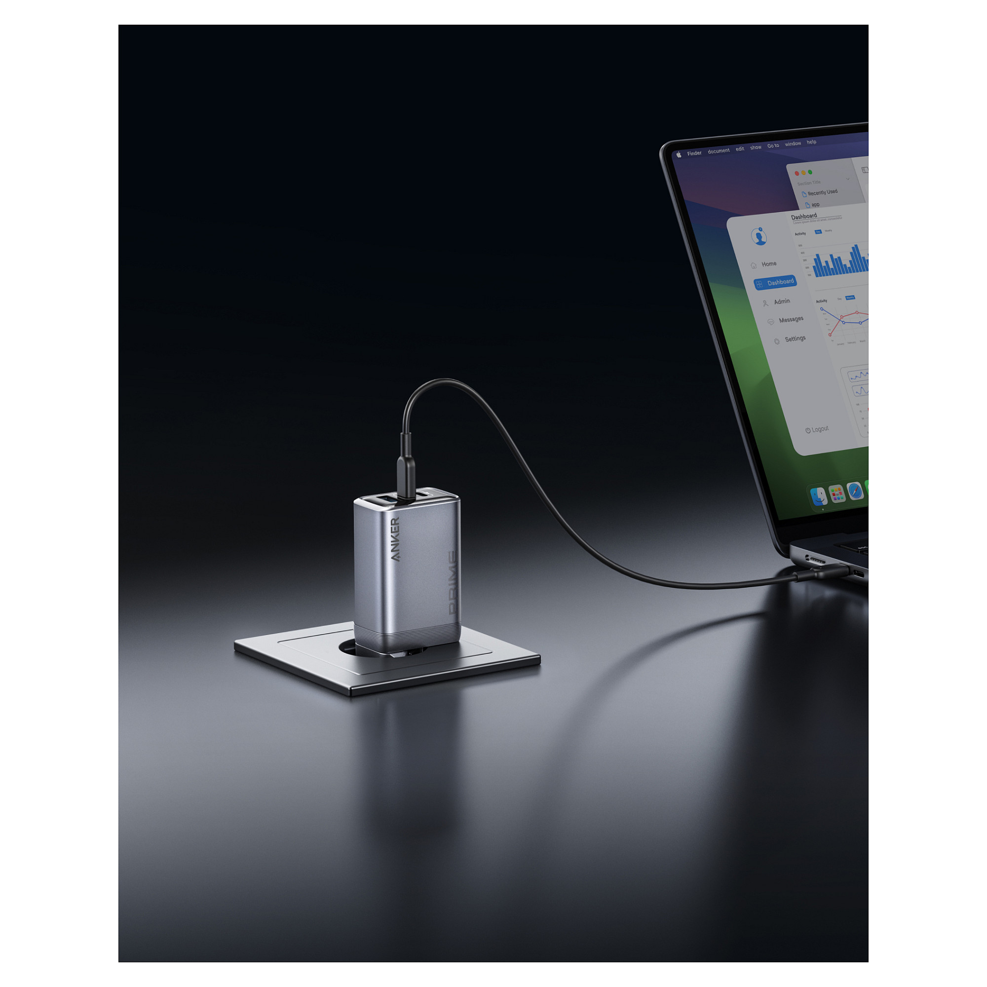 Punjač ANKER Prime GaN 100W 2x USB-C 1x USB-A-3
