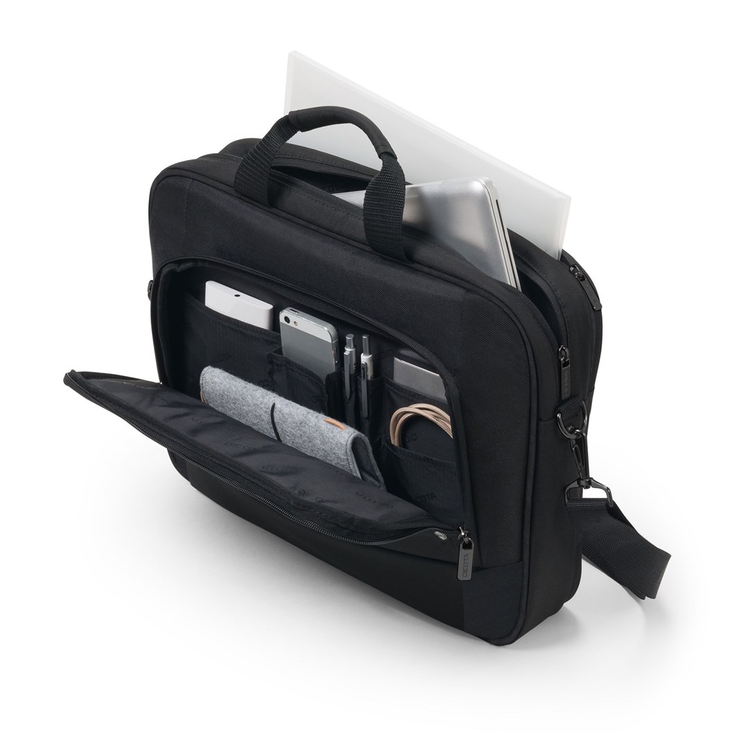 Torba za laptop DICOTA Eco Top Traveller BASE 13-14.1 (toploader, rPET, crna boja)-6