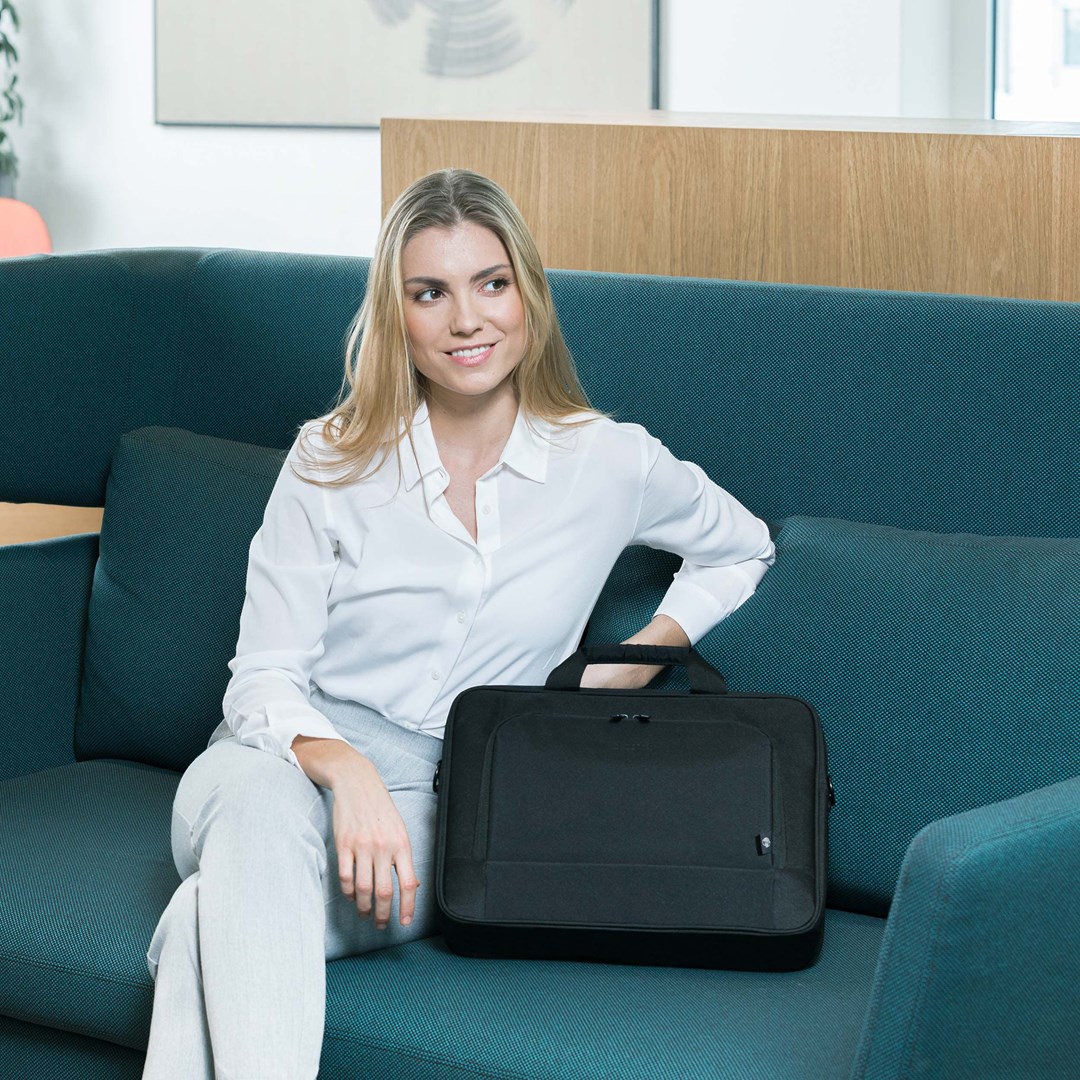 Torba za laptop DICOTA Eco Top Traveller BASE 13-14.1 (toploader, rPET, crna boja)-5