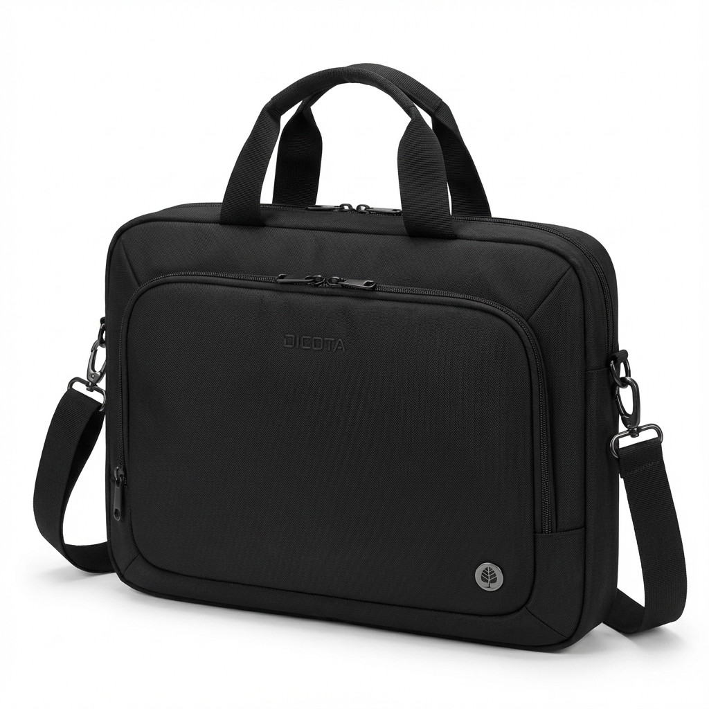 Torba za laptop DICOTA Eco Top Traveller BASE (39.6 cm (15.6"), crna, poliester, s prednjim i stražnjim džepom)