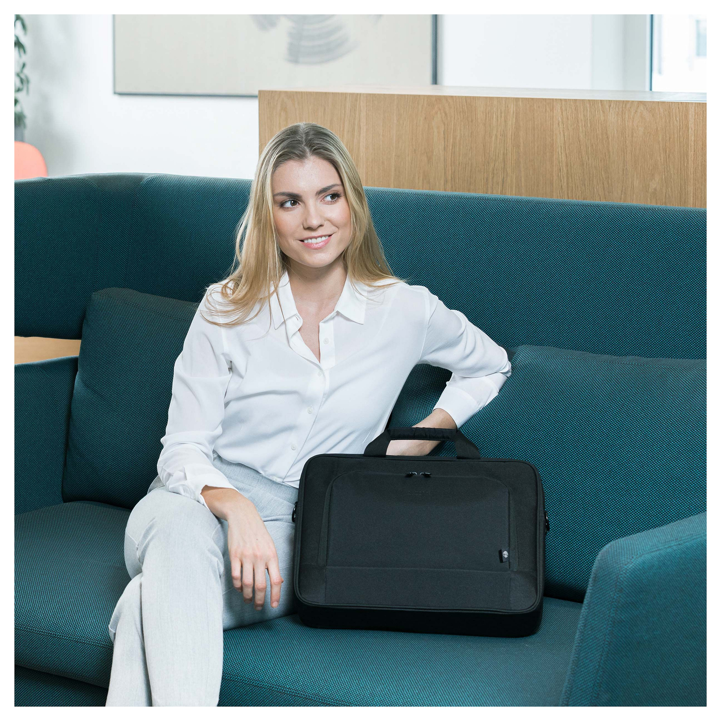 Torba za laptop DICOTA Eco Top Traveller BASE (39.6 cm (15.6"), crna, poliester, s prednjim i stražnjim džepom)-5