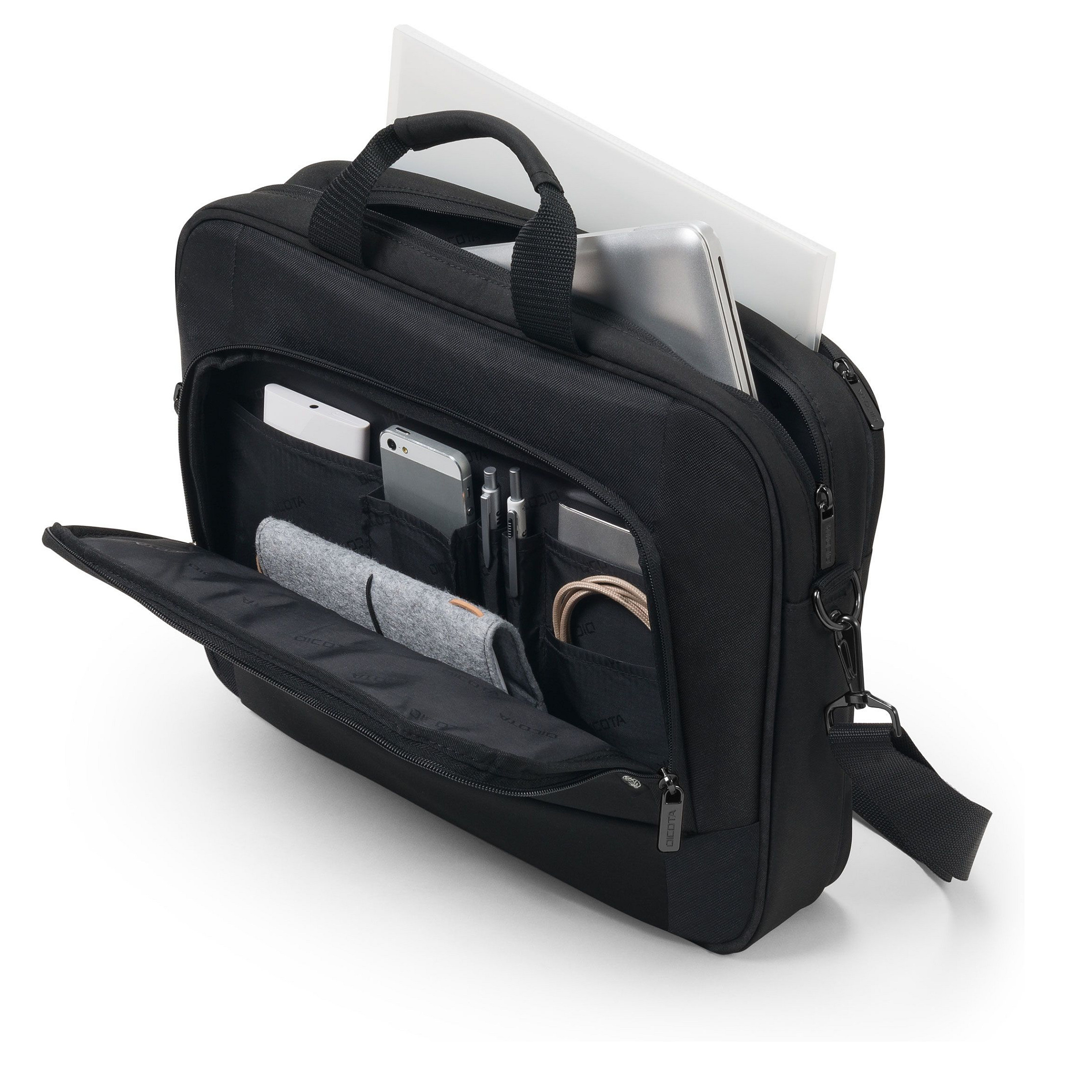 Torba za laptop DICOTA Eco Top Traveller BASE (39.6 cm (15.6"), crna, poliester, s prednjim i stražnjim džepom)-6
