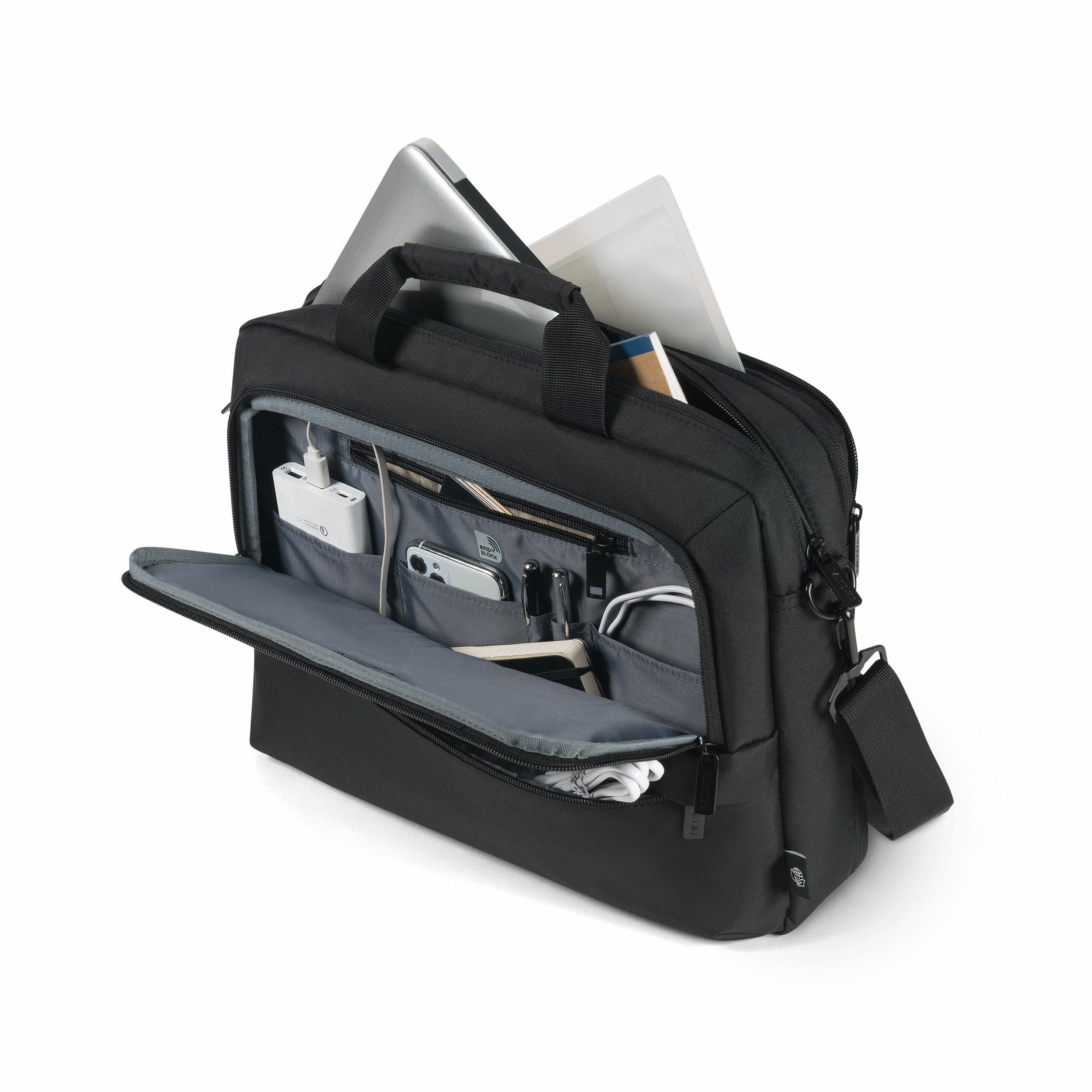 Laptop torba DICOTA D32035-RPET (za 17.3'', crna, 100% reciklirani materijali, otporna na vodu, 30 godina jamstva)-2