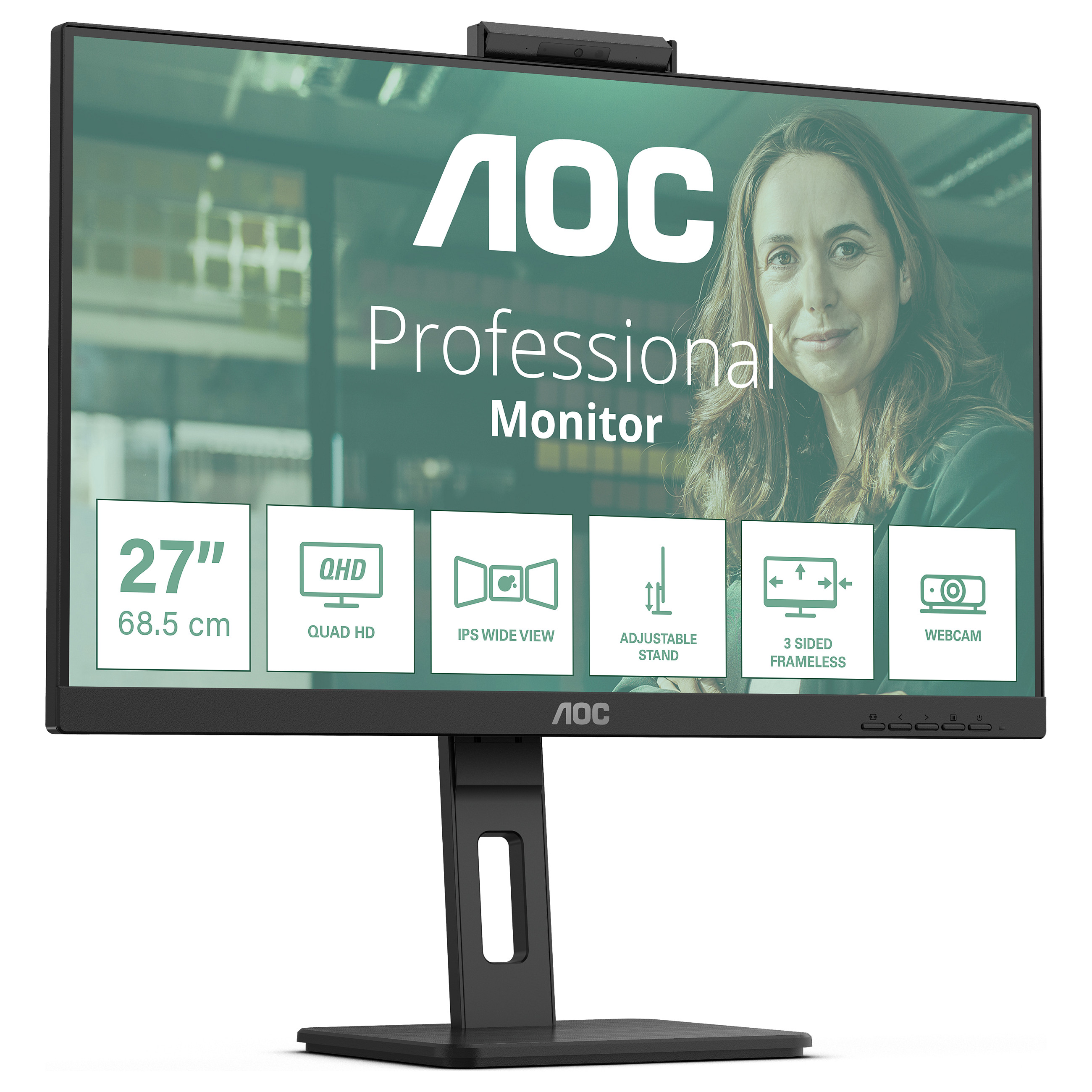 Monitor AOC Q27P3QW 68.6 cm (27") 2560 x 1440 pixels Quad HD, IPS, 75 Hz, 350 cd/m2, 3 godine jamstva-1