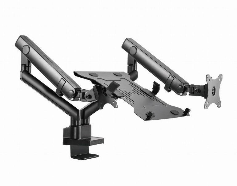 Podesiva ruka za monitor s policom za laptop GEMBIRD MA-DA3-02 (za stol, 17”-32”, do 8 kg)-2