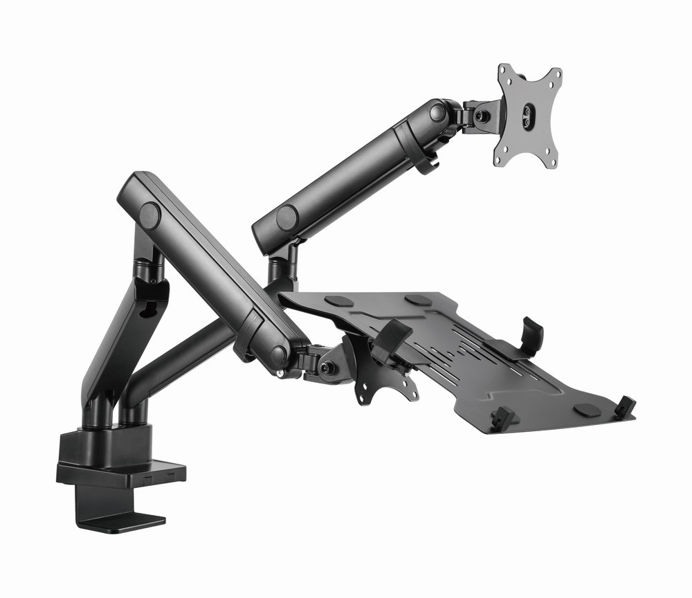 Podesiva ruka za monitor s policom za laptop GEMBIRD MA-DA3-02 (za stol, 17”-32”, do 8 kg)-12