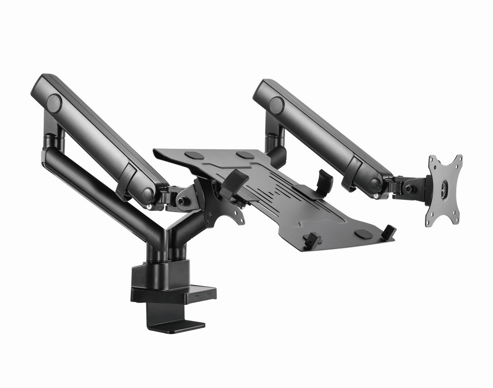 Podesiva ruka za monitor s policom za laptop GEMBIRD MA-DA3-02 (za stol, 17”-32”, do 8 kg)-13