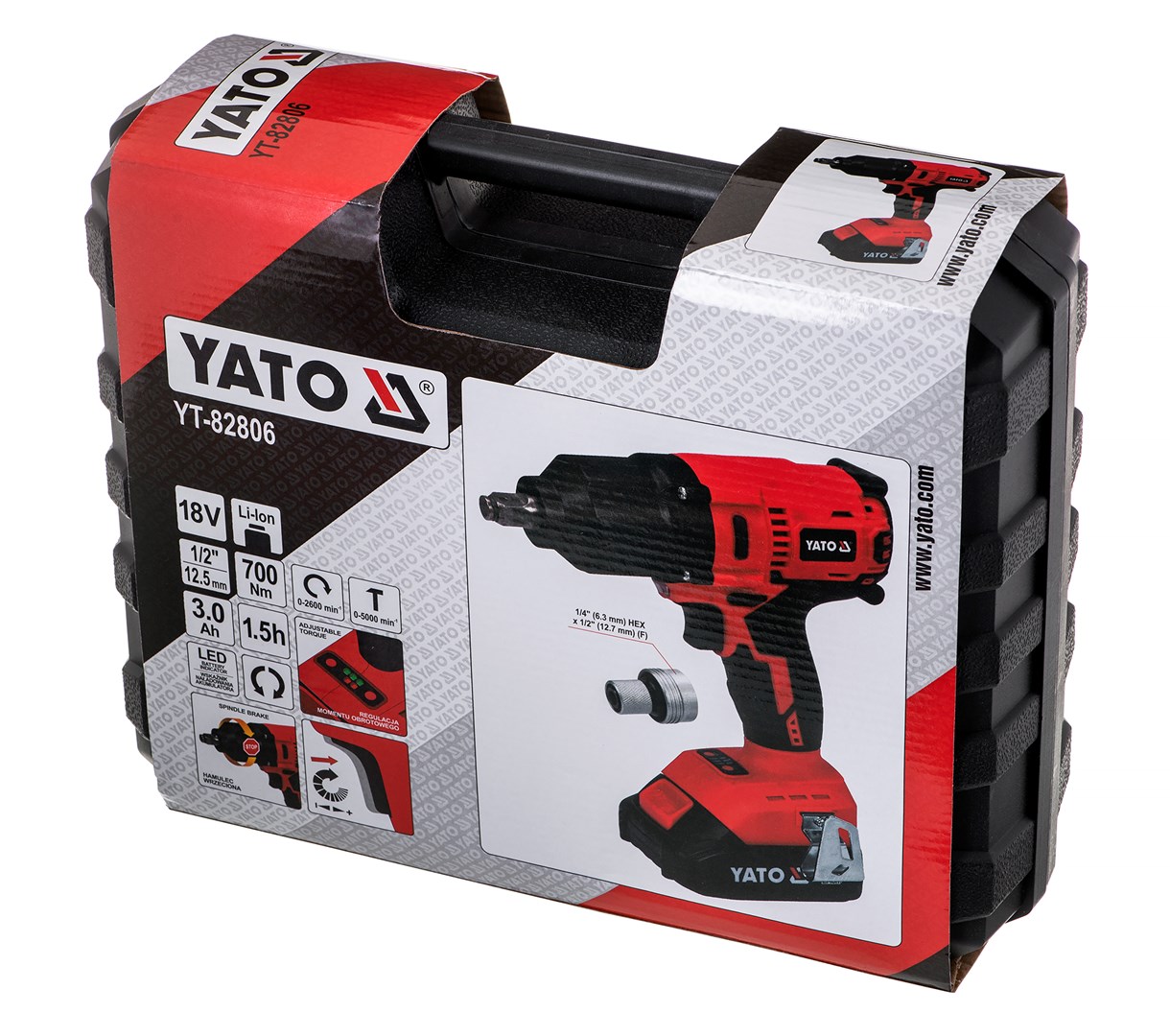 Brushless impact wrench 1/2" 700Nm YATO YT-82806-2